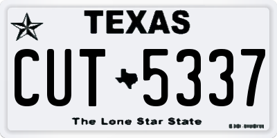 TX license plate CUT5337