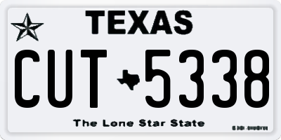 TX license plate CUT5338