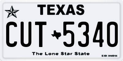 TX license plate CUT5340