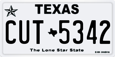 TX license plate CUT5342