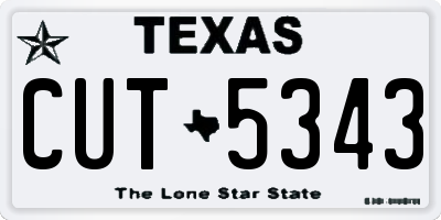 TX license plate CUT5343