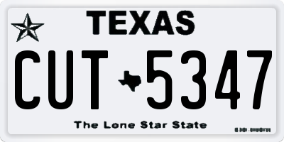 TX license plate CUT5347
