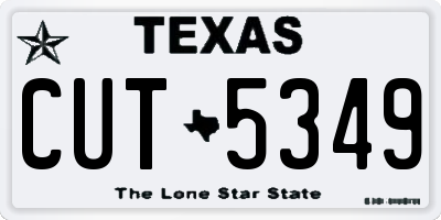TX license plate CUT5349
