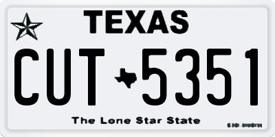 TX license plate CUT5351