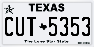 TX license plate CUT5353