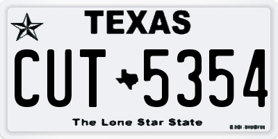 TX license plate CUT5354