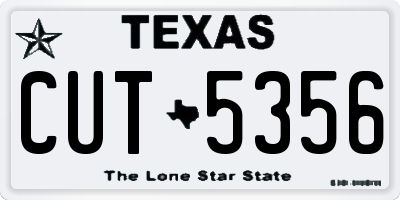 TX license plate CUT5356