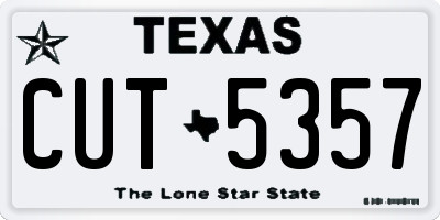 TX license plate CUT5357