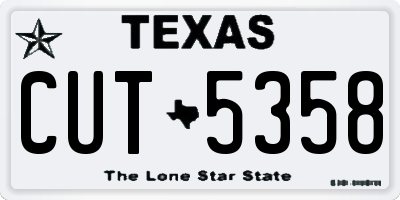 TX license plate CUT5358