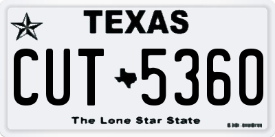 TX license plate CUT5360