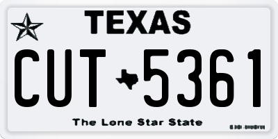 TX license plate CUT5361