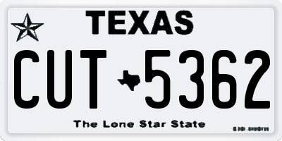 TX license plate CUT5362