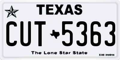 TX license plate CUT5363
