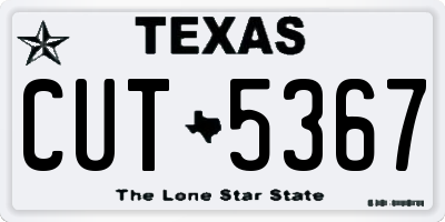 TX license plate CUT5367