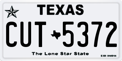 TX license plate CUT5372