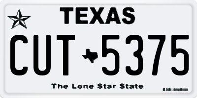 TX license plate CUT5375