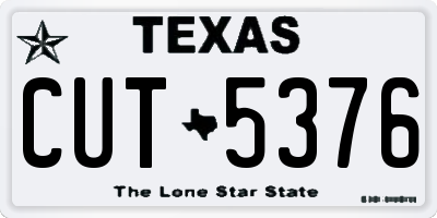 TX license plate CUT5376