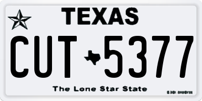 TX license plate CUT5377