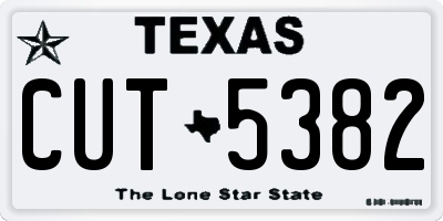 TX license plate CUT5382