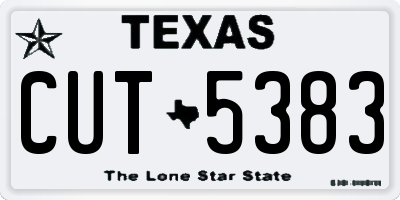 TX license plate CUT5383
