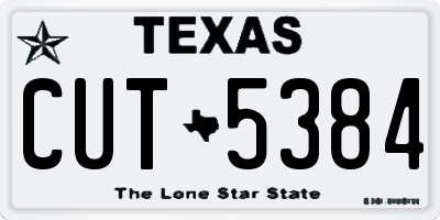TX license plate CUT5384