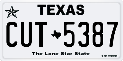 TX license plate CUT5387