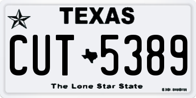 TX license plate CUT5389