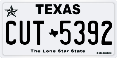 TX license plate CUT5392