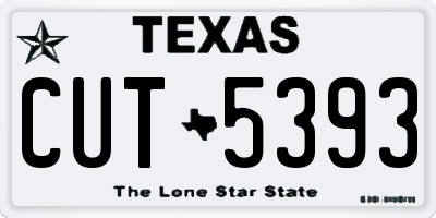 TX license plate CUT5393