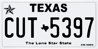 TX license plate CUT5397