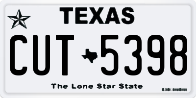 TX license plate CUT5398
