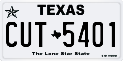TX license plate CUT5401