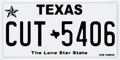 TX license plate CUT5406