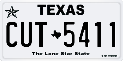 TX license plate CUT5411