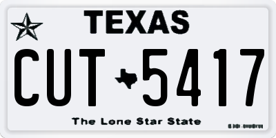 TX license plate CUT5417
