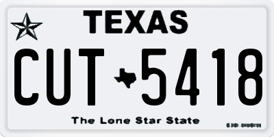 TX license plate CUT5418