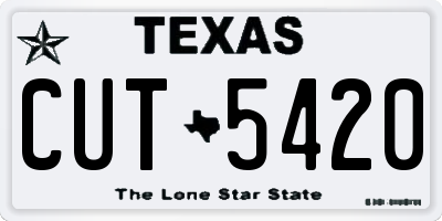 TX license plate CUT5420