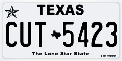 TX license plate CUT5423