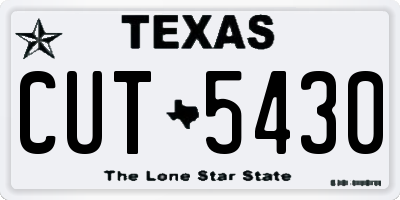TX license plate CUT5430