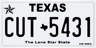TX license plate CUT5431