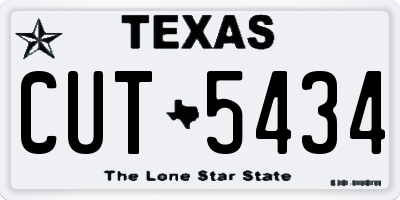 TX license plate CUT5434