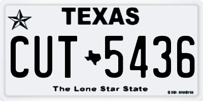 TX license plate CUT5436