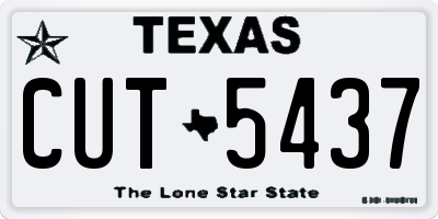 TX license plate CUT5437