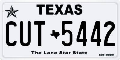 TX license plate CUT5442