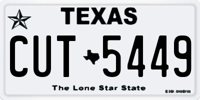 TX license plate CUT5449