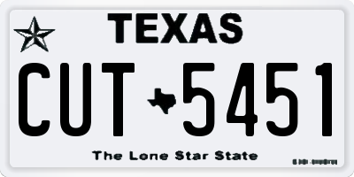 TX license plate CUT5451