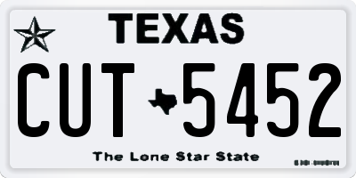 TX license plate CUT5452