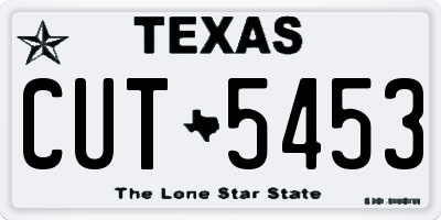 TX license plate CUT5453