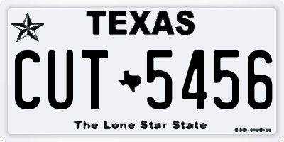 TX license plate CUT5456