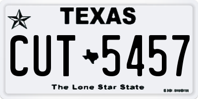 TX license plate CUT5457